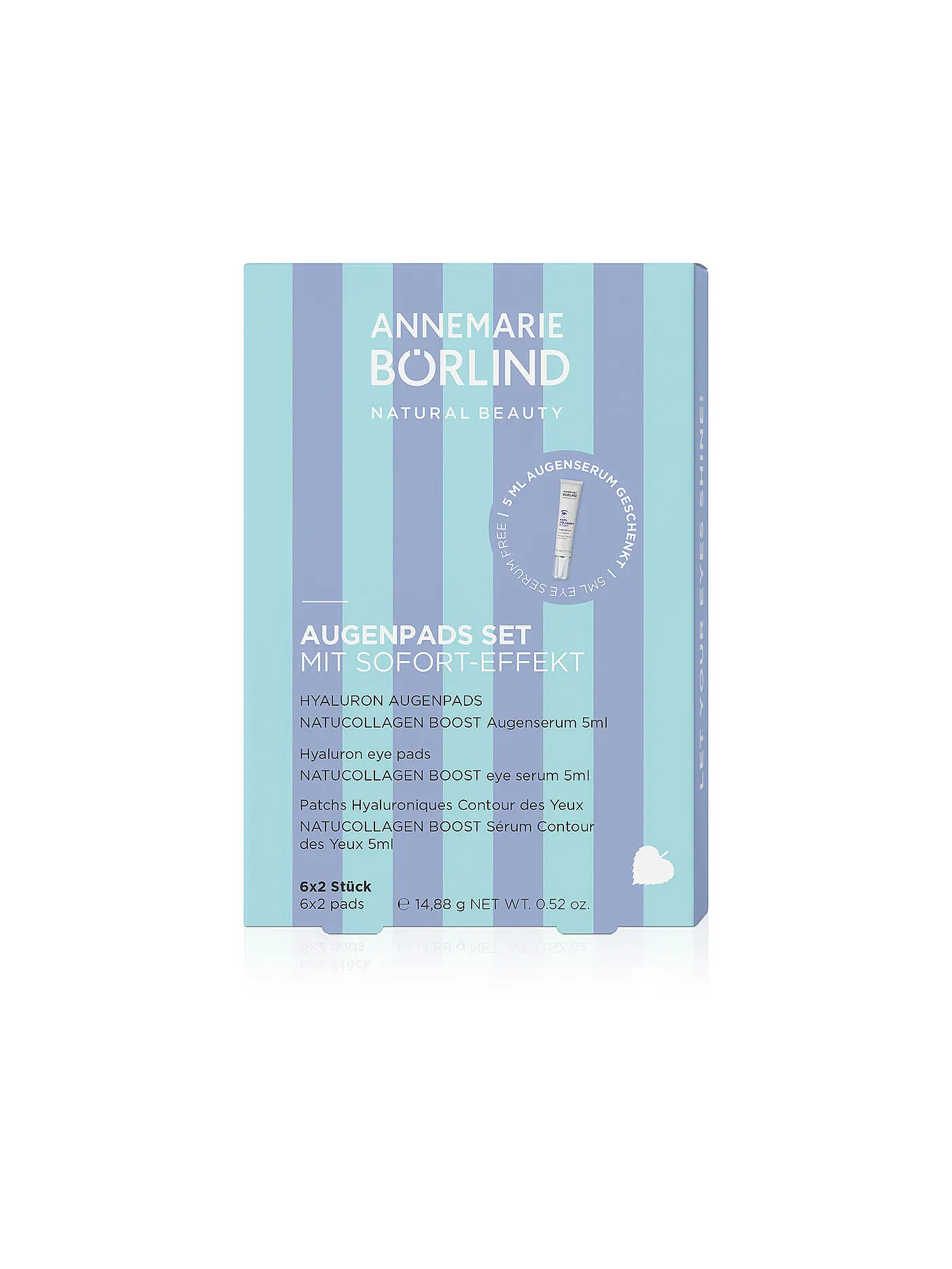 ANNEMARIE BÖRLIND | Eye Pads Set Limited Edition Hyaluron Augenpads 6x2 Stk. + Geschenk NATUCOLLAGEN BOOST Augenserum 5ml | 